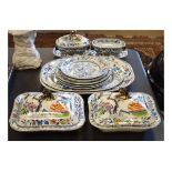 Early to mid 19th Century Davenport Stone China part dinner service, printed and painted in a