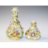 Late 19th Century German porcelain baluster shaped vase decorated with a romantic scene and with