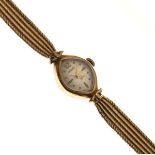 Majex - 9ct gold cased lady's wristwatch with conforming bracelet strap, 14.1g approx gross