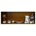 Selection of Coalport ceramics comprising: two figures 'Officer 18th Hussars to commemorate the