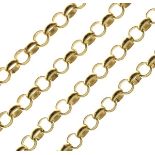 Yellow metal belcher link neck chain stamped 9k, 17.6g approx Condition: