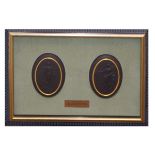 Pair of Wedgwood limited edition black basalt oval plaques, each moulded in relief with classical