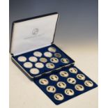 Part set of twenty two (of twenty four) Franklin Mint silver medallions - 'The Kings And Queens Of
