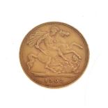 Gold Coins - Edward VII half sovereign 1902 Condition: