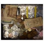 Coins - Large collection of assorted copper, cupro nickel and other coinage in clear plastic display