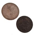 Coins - George III crown 1819 and a George III cartwheel penny 1797 Condition: