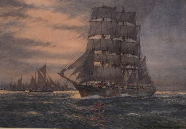 Frank Shipsides - Watercolour - The Favell, being a study of a sailing ship, signed and dated