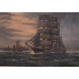Frank Shipsides - Watercolour - The Favell, being a study of a sailing ship, signed and dated