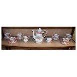 Royal Albert six person coffee service decorated with the Lady Carlyle pattern Condition: