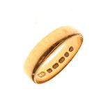 Victorian 22ct gold wedding band, hallmarked for 1881, size Q, 4.2g approx Condition: