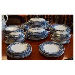 Early 20th Century blue transfer printed Chelsea pattern part dinner service to include; oval dishes