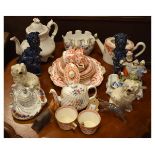 Assorted ceramics to include; a Victorian Minton part tea service with orange transfer printed