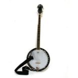 Ozark five-string banjo with Remo skin and mother-of-pearl tuning pegs Condition: