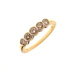 Five stone diamond ring, 18ct yellow gold shank, size P, 2.9g approx gross Condition: