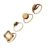 Four 9ct gold dress rings Condition: