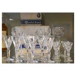 Part suite of Waterford cut crystal Sheila pattern table glass comprising: six hock glasses, six