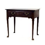 18th Century oak rectangular topped side table fitted one drawer to the frieze and standing on