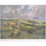 Lionel Edwards - Signed hunting print, published by Eyre & Spottiswoode, 32cm x 49cm, in card