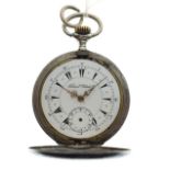 Continental 800 standard white metal pocket watch for the Arabic Eastern market, the white dial