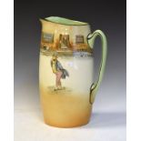 Royal Doulton Dickins Ware toilet jug decorated with Mr Pickwick and Mr Squeers Condition: