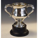 George V two handled silver trophy cup engraved 'Weston-S-Mare Boxing Featherweight Challenge Cup