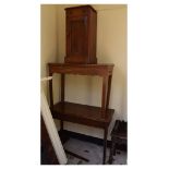 Victorian mahogany bedside cupboard having a moulded top over single drawer and panelled door