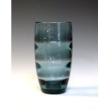 Blue studio glass vase, etched mark B.435 Condition: