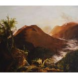 Large 20th Century oil on canvas - After Thomas Cole, 'Sunrise in the Catskills', after the 1826