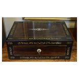 Mid 19th Century mother-of-pearl inlaid rosewood box Condition: