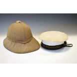 Vintage pith helmet together with a sailors cap from the T.S. Formidable Condition: