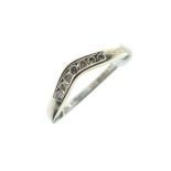 Seven stone diamond ring, 9ct white gold shank, size J½, 1.4g approx gross Condition: