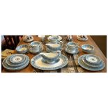 Wedgwood Florentine part tea and dinner service comprising: six cups, saucers and side plates, six