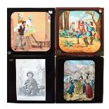 Large collection of vintage magic lantern slides including; comic, educational etc Condition: