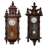 Two early 20th Century spring driven Vienna wall clocks Condition: