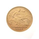 Gold Coins - Edward VII half sovereign, 1906 Condition: