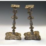 Pair of George V silver table candlesticks in the mid 18th Century taste, Birmingham 1919, 23cm high