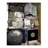 Coins - Various G.B. and world coinage, together with an embossed copper alloy medallion Condition: