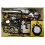 Breitling stopwatch, together with various pocket watches and wristwatches etc Condition: