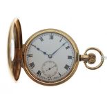 Early 20th Century half-hunter cased Dennison 'Star' gold-plated pocket watch in fitted case of