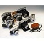 Cameras - Collection of seven various vintage cameras including; Zeiss Contina III, Zeiss Nettar,