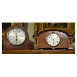 Two mahogany cased mantel clocks Condition: