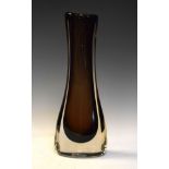 Whitefriars Cinnamon cased glass freeform vase designed by Geoffrey Baxter, circa 1965, 40.5cm