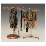 Large selection of modern costume/dress jewellery on eight display stands Condition: