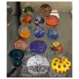 Collection of various glass paperweights Condition: