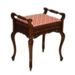 Early 20th Century stained fruitwood piano stool Condition: