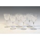 Set of six modern Baccarat cut crystal wine glasses Condition: