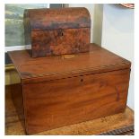 Early 19th Century inlaid mahogany box with shell patera to cover, together with a mid 19th