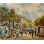 Mid 20th Century Parisian street scene - Oil on canvas, signed lower right 'Corder', 48cm x 58cm,