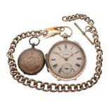 Edward VII/George V silver pocket watch, the white Roman dial marked 'The Climax Trip Action