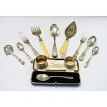 Assorted silver flatware to include; early Victorian Scottish silver table spoon, dessert spoon,